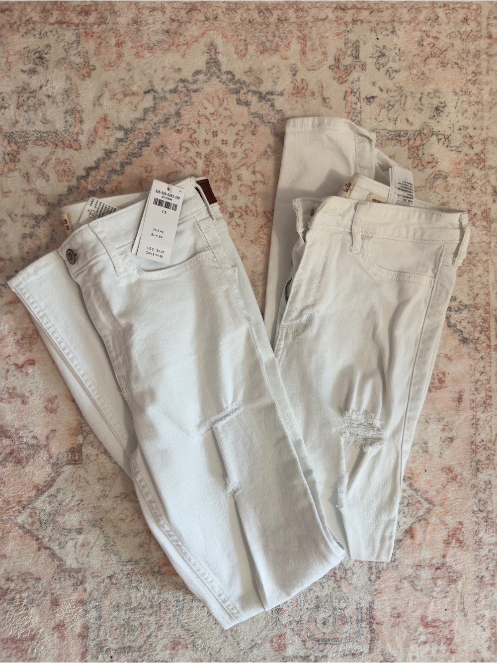Set of 2 White Hollister Ripped Jeans (7 Short)